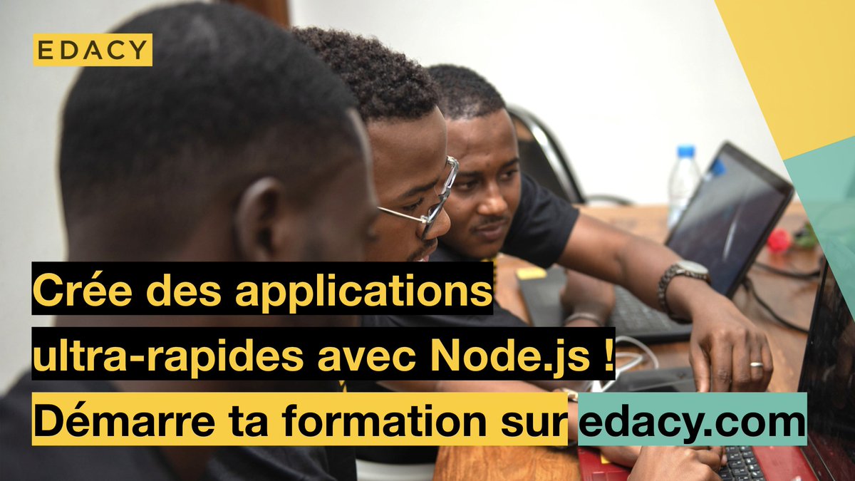 EDACYHQ's tweet photo. Actuellement, NodeJS est le principal framework pour la création rapide des applications de microservices.
Maîtrise cette technologie en rejoignant nos #WorkLearners en #WebDevelopment d’ici le 27 mai 2019.
👉 https://t.co/z6zNEVeZ3S
#sentech #kebetu #learning #EDACY #nodejs https://t.co/FQSF9gnC88