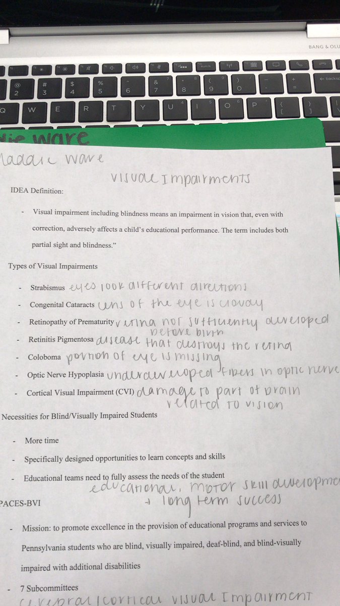 mware_edu's tweet photo. There are multiple types of visual impairments that are require unique assistive technology and other special education services #gccedu #specialeducation https://t.co/JGVt0nkNlg