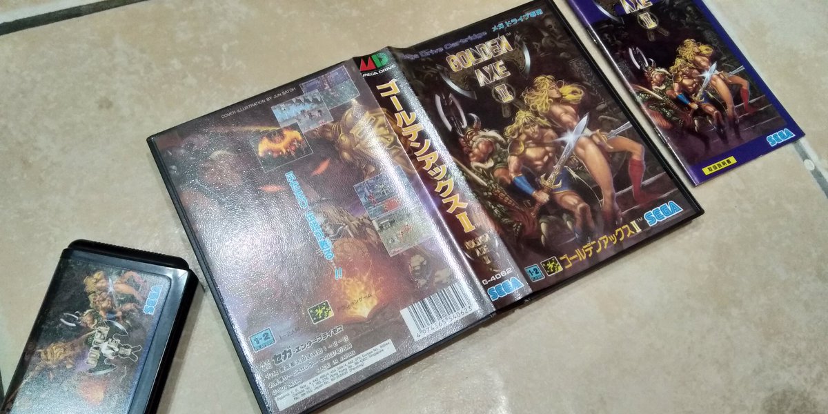 SegaLegacy's tweet photo. It's been a real while since last #MegaDriveMonday here is the great Golden Axe II with its great 90s stylish coverart... #Arcade action for this 2-player brawler which is certainly one of my favorite on this System.
#SEGAMixerDrive #Sega #segaforever #SEGAfes2019 #SEGAFes https://t.co/dJPVTcym3W