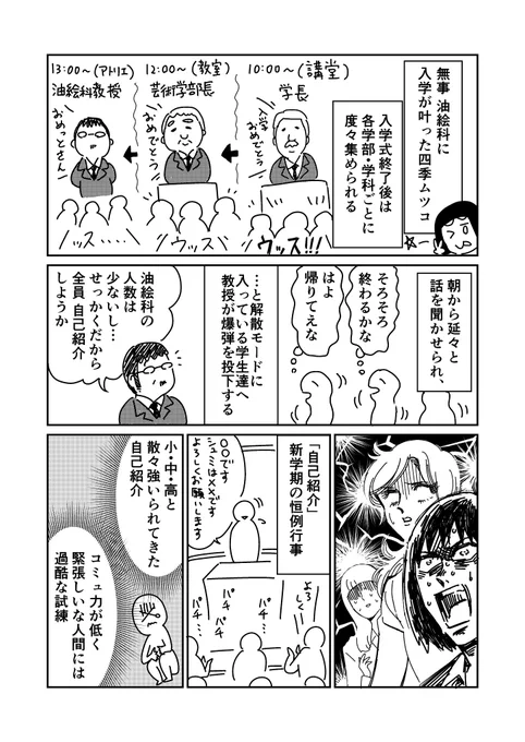 #チラ見せ美大生２話。入学式の記憶。 