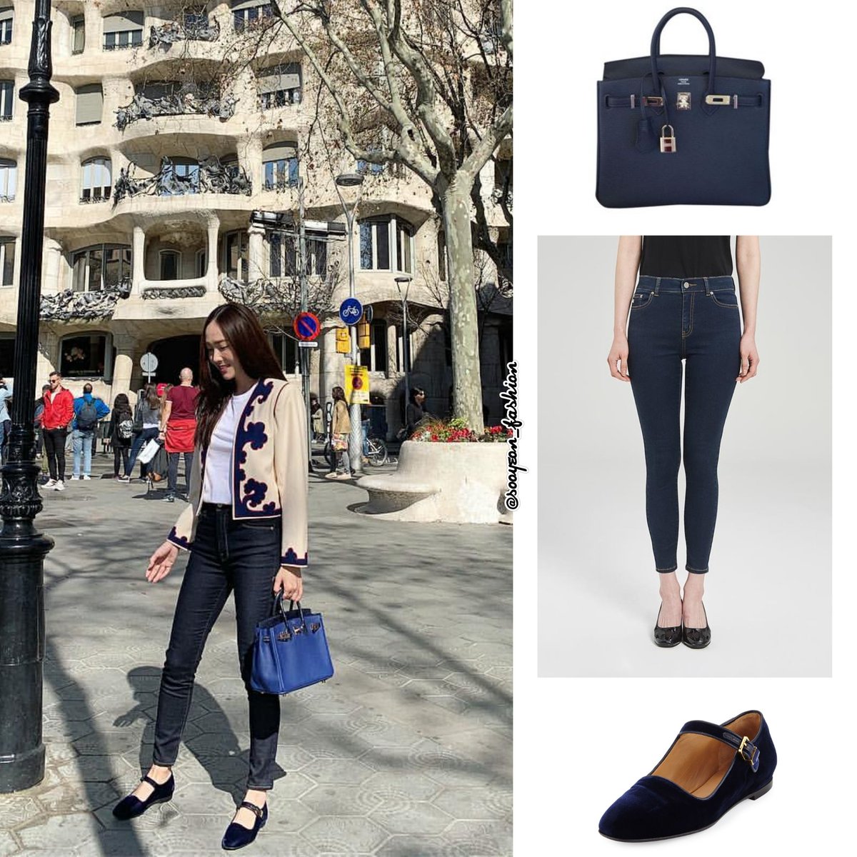 Blue Nuit Birkin 25 - Hermès Street Style