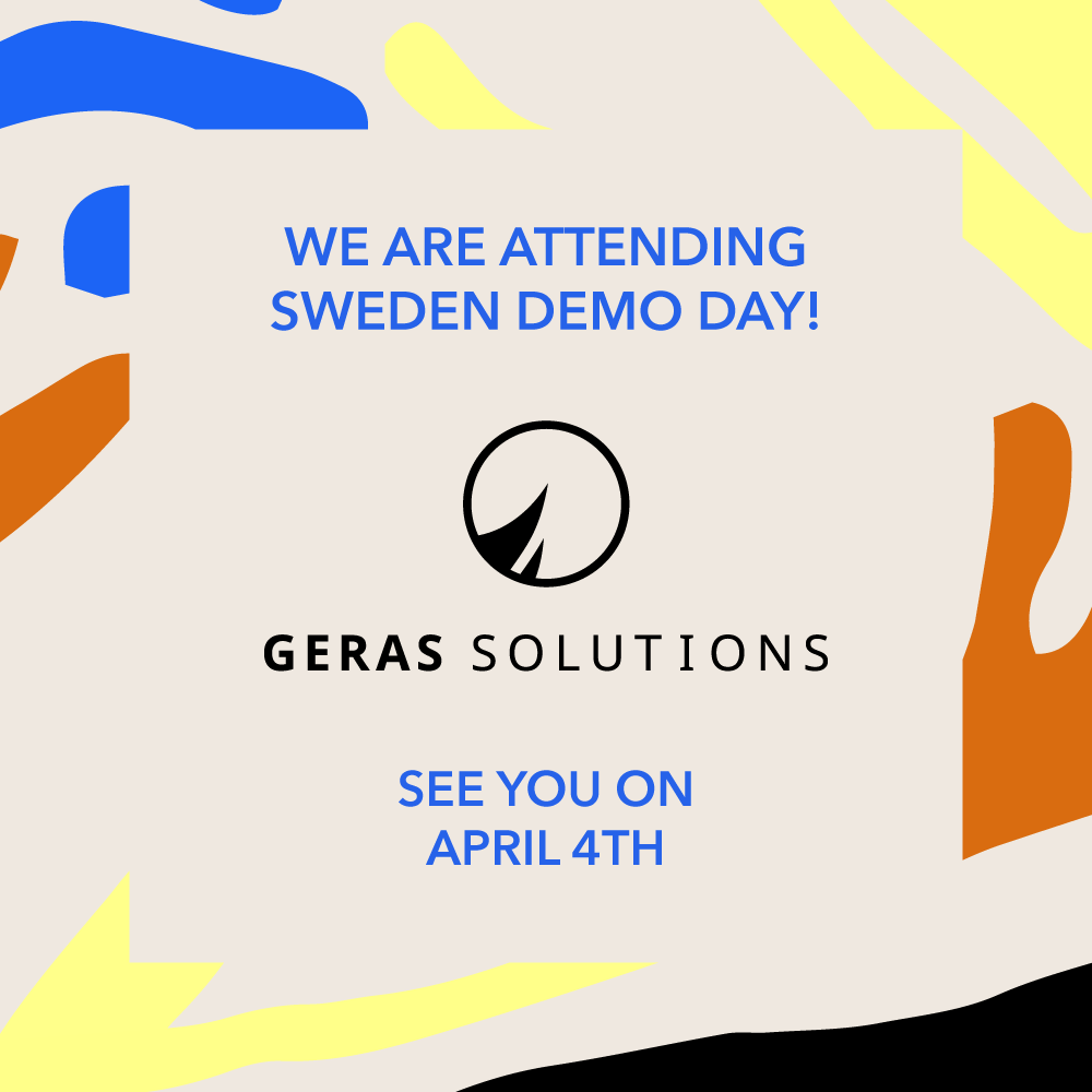 Geras_Solutions's tweet photo. We will be attending to #SwedenDemoDay on the 4th of April, Sweden's Largest startup fair! Looking forward to talking about Geras and meeting fellow #entrepreneurs, #investors and #startups. Come, meet the team and learn more about Geras Solutions! RSVP: https://t.co/PBAHBwrVoq https://t.co/Gv76rajbYw