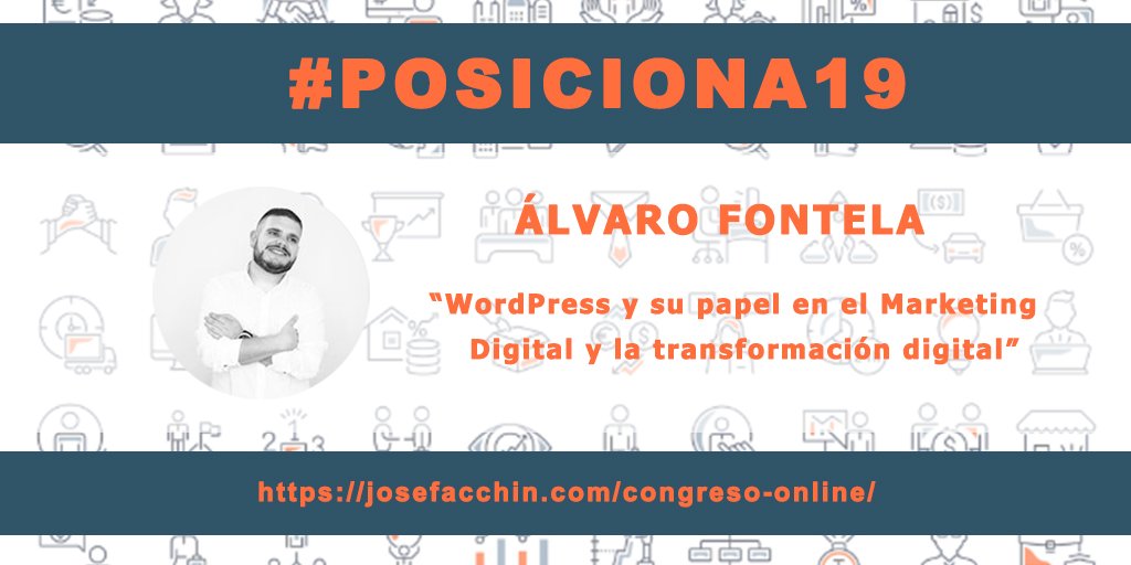 JessicaQueroM's tweet photo. Siguiente ponente 🥁🥁🥁 @alvarofontela en el #Posiciona19 

¿Quieres aprender sobre WordPress y su papel en el marketing digital? https://t.co/LaDeonZd5S