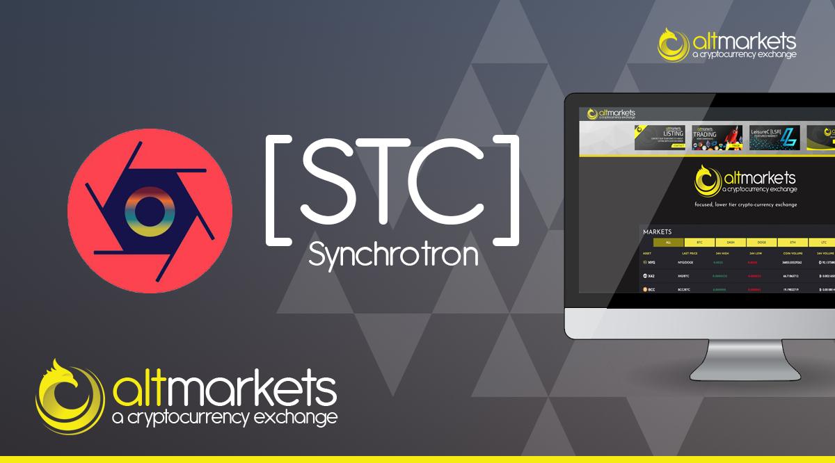 AltmarketsEX's tweet photo. $STC is now live at @AltmarketsEX  @SynchrotronCoin Market:https://t.co/ySDM0dNLtU Web: https://t.co/nCLkOPfb7B https://t.co/uyhwOahtA4