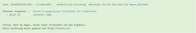 🥳 Herzlichen Gl&uuml;ckwunsch @hlgr_08 du hast Gewonnen! &hearts; 👉 Melde dich innerhalb 24h per Direktnachricht<a class="tags" target="_blank" title="On Twitter" href="/?out=eyJ0eXAiOiJKV1QiLCJhbGciOiJIUzUxMiJ9.eyJpYXQiOjE3MjU1MzA1NTgsImlzcyI6InR3cG9ybnN0YXJzLmNvbSIsIm5iZiI6MTcyNTUzMDU1OCwiZXhwIjoxNzU3MDY2NTU4LCJyZWRpcmVjdF91cmwiOiJodHRwczovL3R3aXR0ZXIuY29tL2hsZ3JfMDgifQ.BEDtXNaMcbTWAEob_5mrQiRpCmwozLhDrx9uoe_2kpsaM89YOJJvdnV4ChFdrWofmQFocbqiID7919dHDKK34g">@hlgr_08</a><a href="/tag/onlyretweet"class="tags"><span>#onlyretweet</span></a>