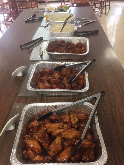 OSBBristowVA's tweet photo. Our S. Mary Leo Wirt will be 94 tomorrow. Her niece gave us all a party yesterday w/Sister's favorite #chickenwings, topped off by a cake with candles whose flames matched their color. #happybirthday #94strong https://t.co/G8EwvneKpY