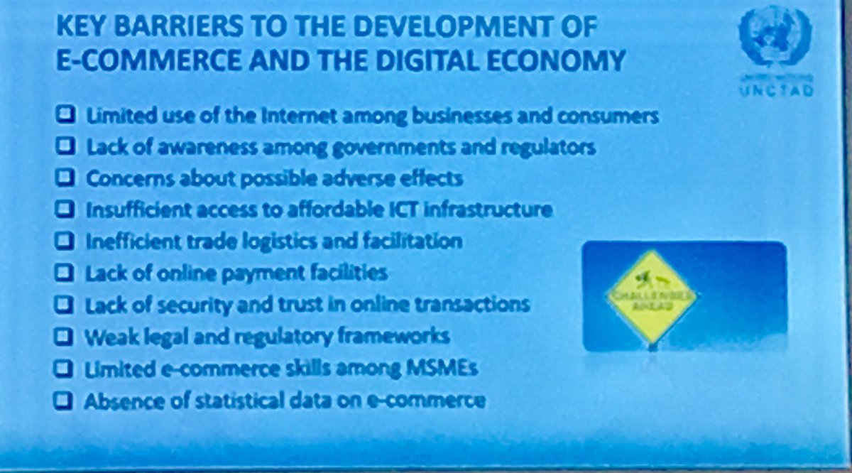 cdegardelle's tweet photo. #ECommerce promises lower trade costs, increased #marketaccess for #MSMEs and individuals, increasing variety available to consumers and enhanced logistical operations. What are the challenges that need to be addressed by #LDCs? @EIF4LDCs #UNCTADeWeek #InclusiveTrade4LDCs https://t.co/I0b14twd39