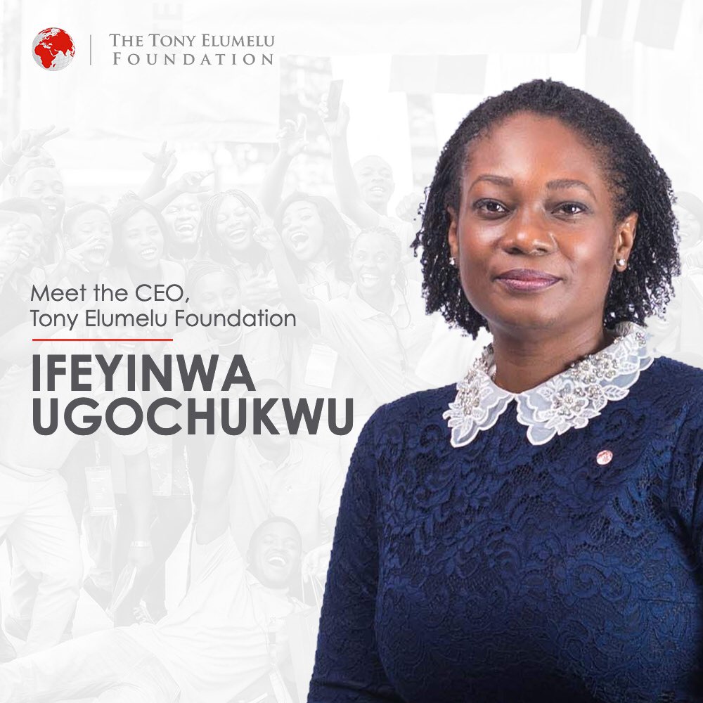 TonyElumeluFDN's tweet photo. We are pleased to introduce the new CEO of the Tony Elumelu Foundation, Ifeyinwa Ugochukwu @IfeyinwaUgo! 

She becomes the third CEO &amp; first African CEO of the Foundation. The former #TEF Director of Partnerships assumes office today as CEO where she will scale the impact... https://t.co/JRj0sFsqeX