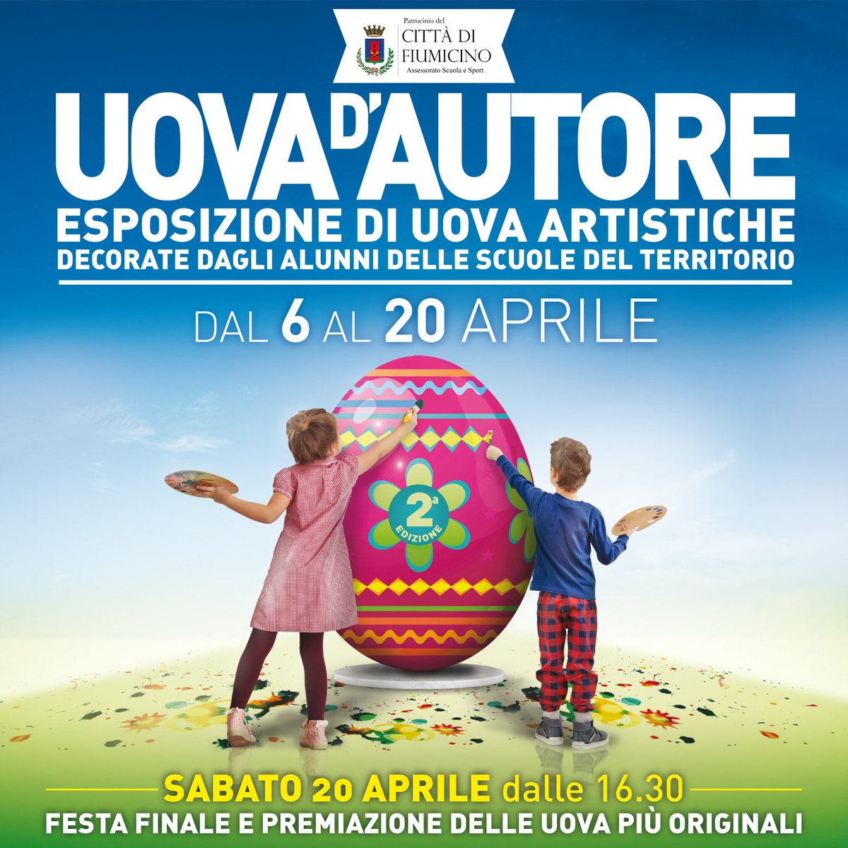 PARCODAVINCI's tweet photo. ✨Al Parco da Vinci c’è aria di grande festa!Dal 6 al 20 aprile vieni ad ammirare l’esposizione di uova artistiche🥚🎨 capolavori unici interamente decorati delle scuole di Fiumicino! 🎊Vi aspettiamo poi – sabato 20 aprile dalle ore 16.30 per la festa e la premiazione finale! https://t.co/qAH2S3VCN1