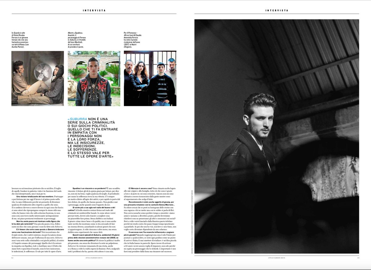 A_Calascibetta's tweet photo. "per comprendere i cattivi parto dal loro dolore" #giacomoferrara parla di sé e del suo ruolo in #suburra2 a @valentinaravi su #stylefashionissue #stylemagazineitalia #actorslife @StyleMagazineIt https://t.co/hAZbpAFZ2Q