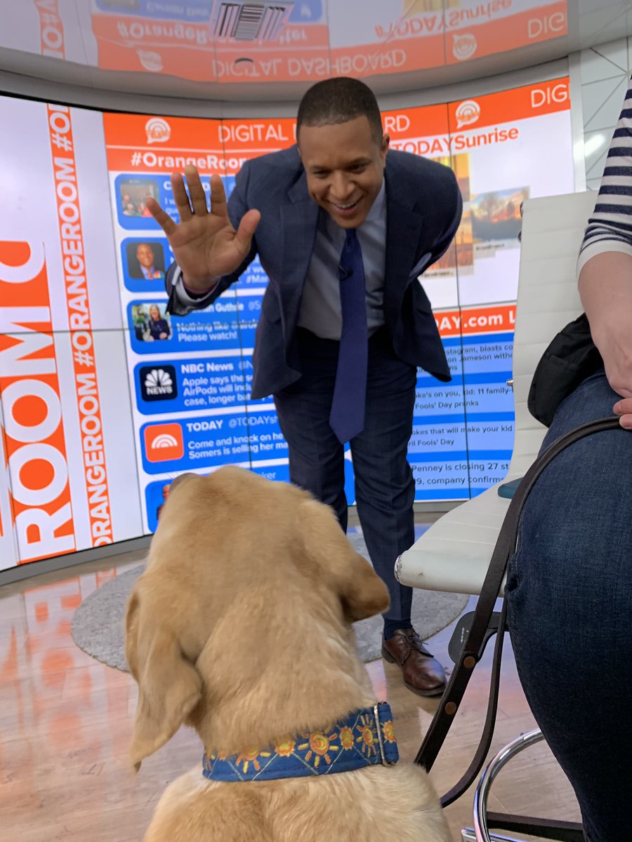 .<a href="/craigmelvin/">Craig Melvin</a> greets <a href="/TODAYPuppy/">TODAY Puppy</a> in the #OrangeRoom!