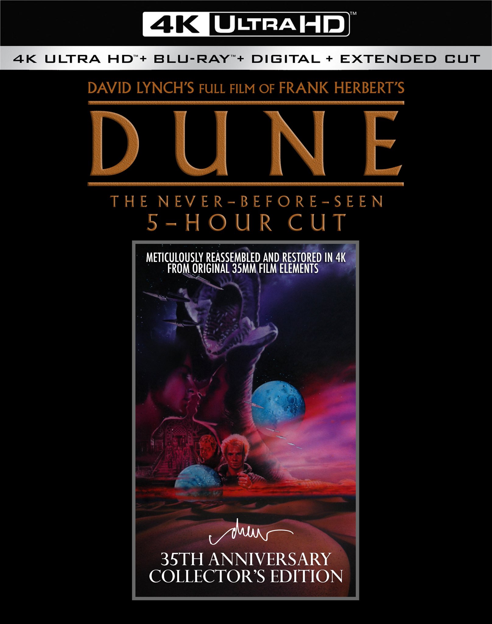 Adam Rackoff on X: The long-rumored five-hour cut of David Lynch's 'Dune'  (1984) is finally getting released on 4K Ultra HD and Blu-ray for its 35th  anniversary!  / X