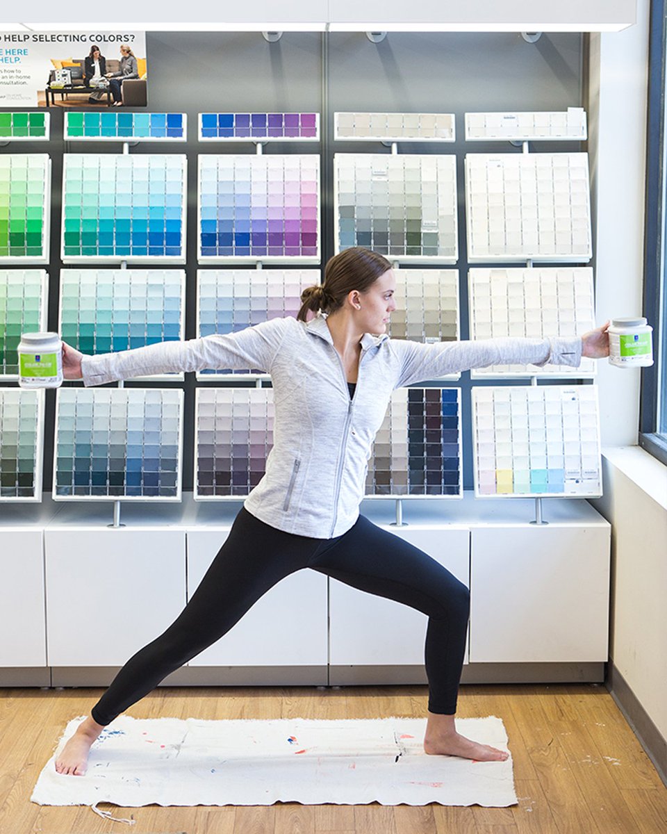 SherwinWilliams's tweet photo. Want to be strong and flexible enough to tackle any home paint project? Introducing PAINT YOGA, the newest workout craze that's perfect for DIYers. #paintyoga #sherwinwilliams #DIYworkout #paintposes #DIY https://t.co/r1lleatPW5