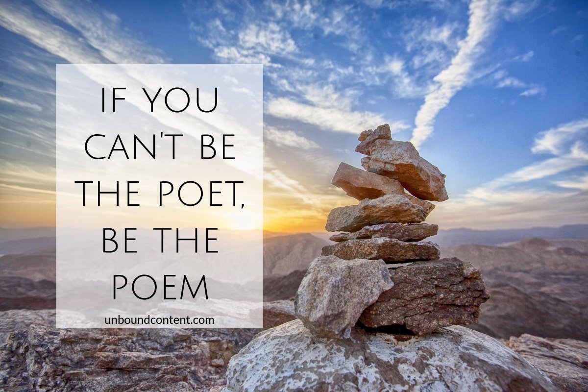 unboundCONTENT's tweet photo. If you can't be the poet...

#Poetry #writerscommunity https://t.co/6VN5DwPrNb