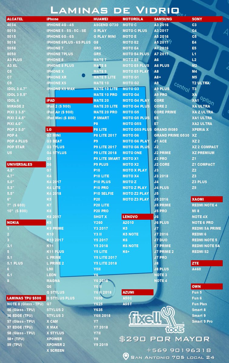 Fixelltools's tweet image. Listado de laminas de vidrio🏃.
📲 Atendiendo sus pedidos.
Recuerda que también realizamos envíos a regiones🚛
#quebarato
#conlamejorenergia
#amaloquehaces
#2019 #happy #work #tools
#santiago #chile #phonerepair
1 día