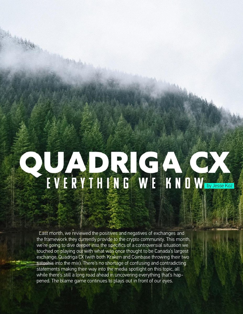 BriefBlockchain's tweet photo. April's issue of #theblockchainbrief is live! Common #crypto scams to be aware of, #QuadrigaCX  - everything we know, an exclusive interview w @robviglione of @horizenglobal &amp; much more. Check out our preview, or subscribe! 

https://t.co/DFyb8ORsWH

https://t.co/dhyTf5i2Ll https://t.co/t012109XHs