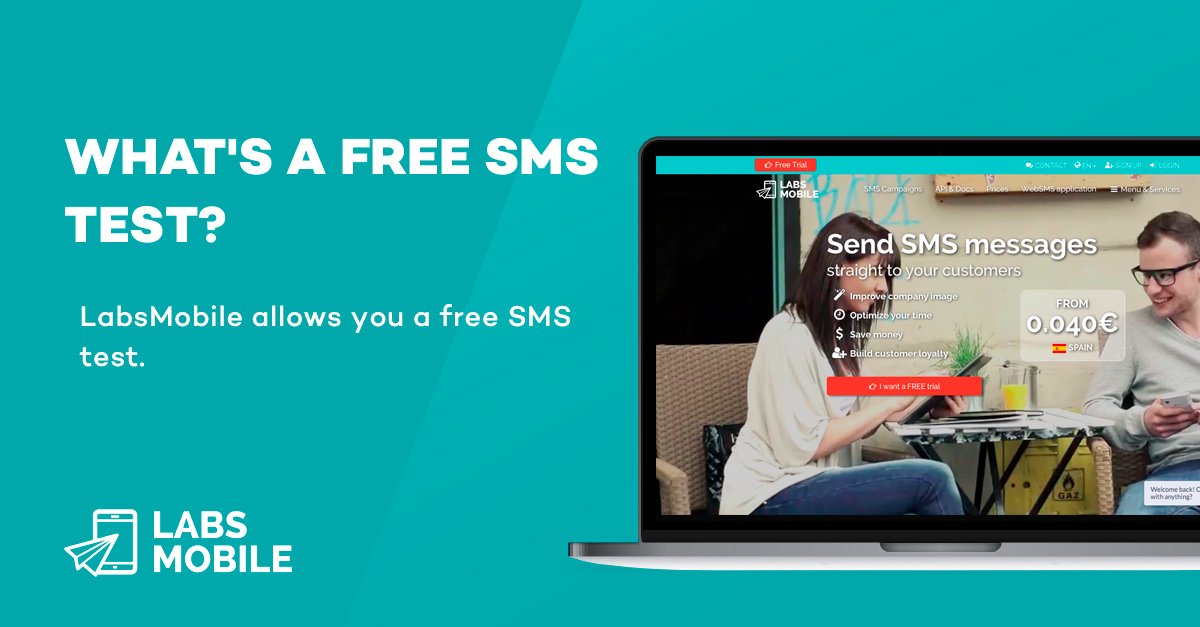 labsmobile_sms's tweet photo. What’s a free SMS test? LabsMobile allows you a free SMS test. https://t.co/bCMzuAJnEc
#freetrail #smtest #free https://t.co/lMCvERcclM