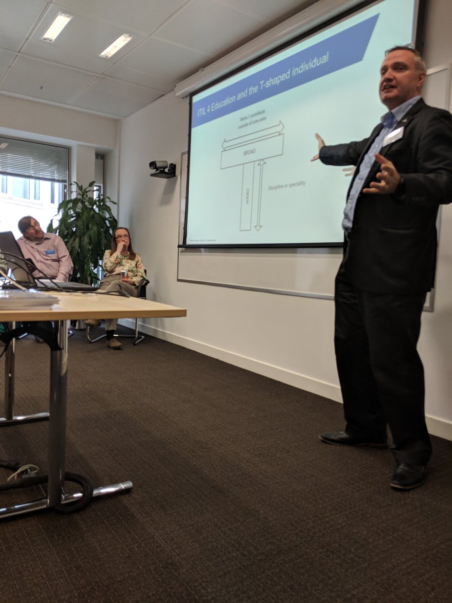 JKit_TSO's tweet photo. The importance of being a T shaped individual in today's business environment. @Barry_Corless66 #ITIL4 @itSMFUK https://t.co/hQDrMldo0g