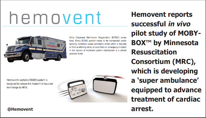 hemovent's tweet photo. @Hemoven  BREAKING NEWS: Hemovent's MOBYBOX™ "the ideal ECMO device for 'super ambulances'" https://t.co/8bKiixqaGT https://t.co/pVNB6GnuWd