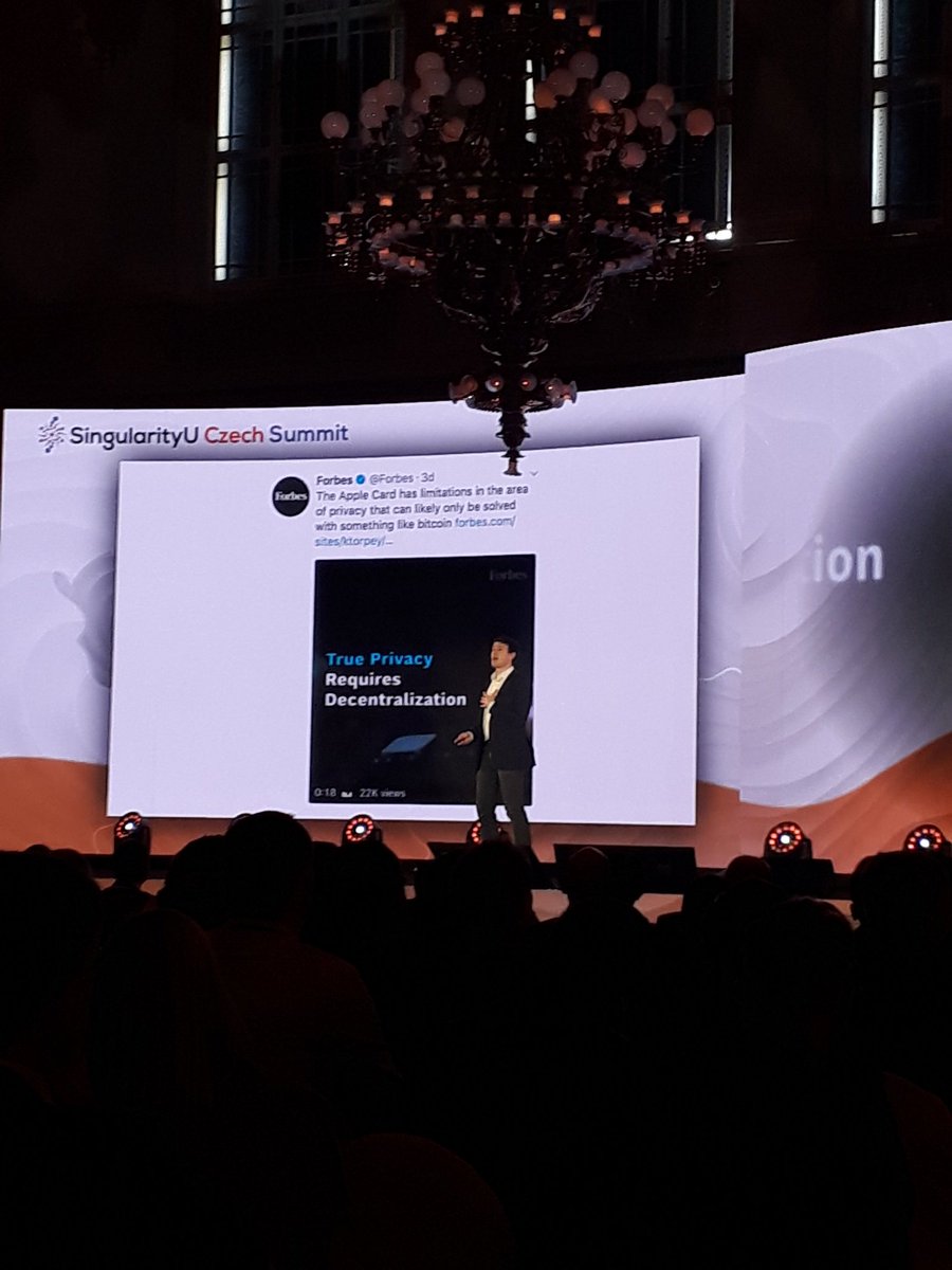 Alex <a href="/gladstein/">Alex Gladstein 🌋 ⚡</a> on #exponentialDemocracy #futureofDemocracy #futureofBanking
Challanges of the future: 
"True privacy requires decentralization <a href="/Forbes/">Forbes</a>
#SUCzech #SUCzechSummit #bitcoin