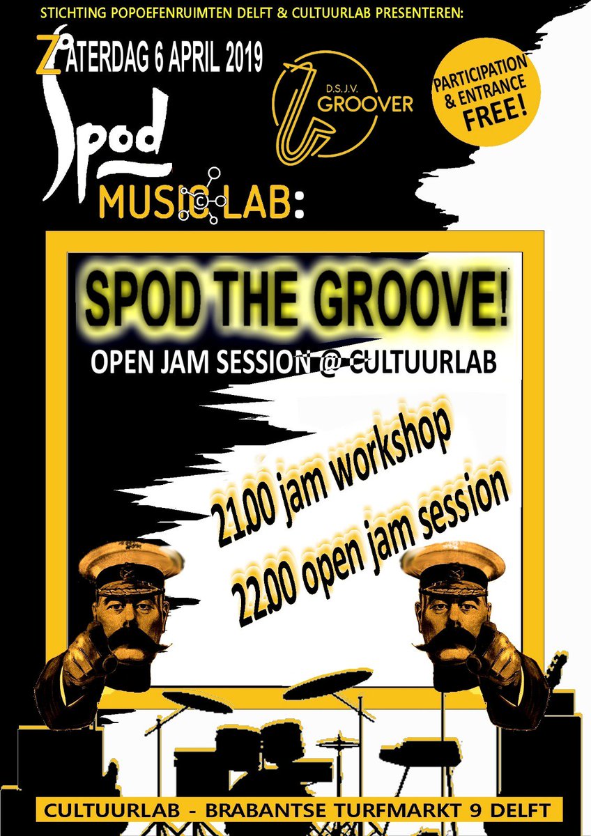 In cooperation with <a href="/spoddelft/">SPOD DELFT</a> and <a href="/congregatie/">Cultuurlab Delft</a> we are organising Spod the Groove on the 6th of april. Open for everyone!