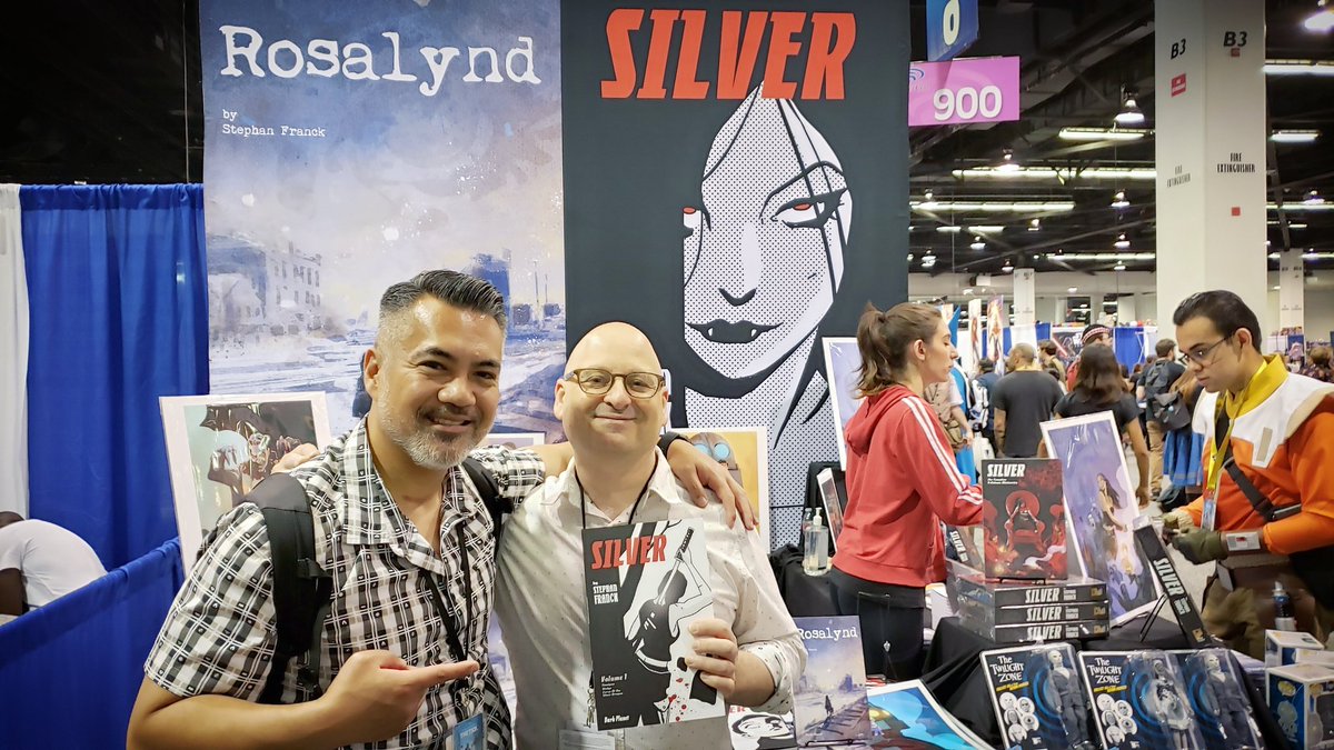 HallHdotcom's tweet photo. One of my faves to visit at cons is past #HallHshow guest @stephanfranck / @fromdarkplanet the creator of one of my favorite #comics #comicbooks #graphicnovels, the vampire pulp noir masterpiece, Silver. ~Aaron
#StephanFranck #DarkPlanetComics #Silver #WonderCon #WonderCon2019 https://t.co/XAovYVyG3X