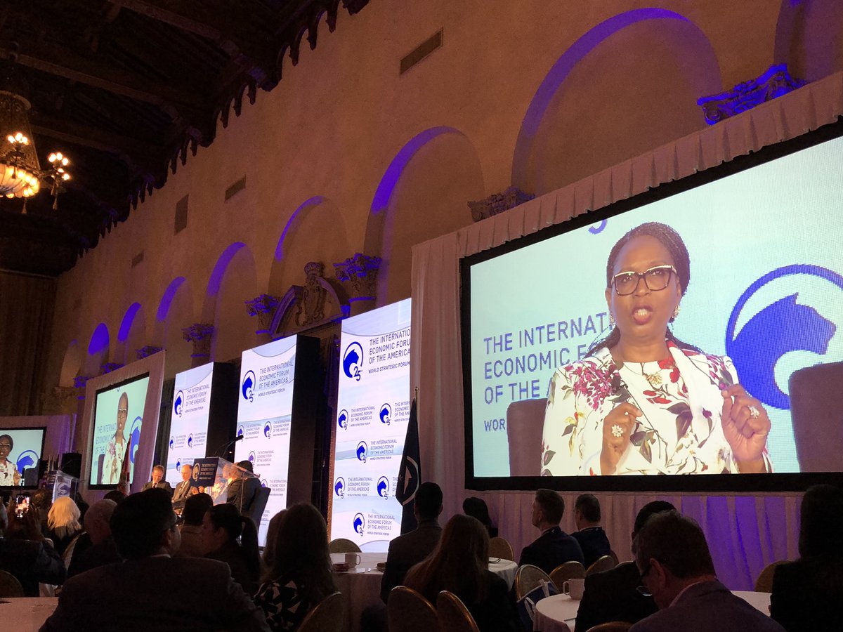 CarraraNicolas's tweet photo. Thank you Ms. Awosika for your speech full of hope and ambitions for the African Continent ! #MiamiWSF #LeadersHEC #WorldStrategicForum https://t.co/pMea282kb3