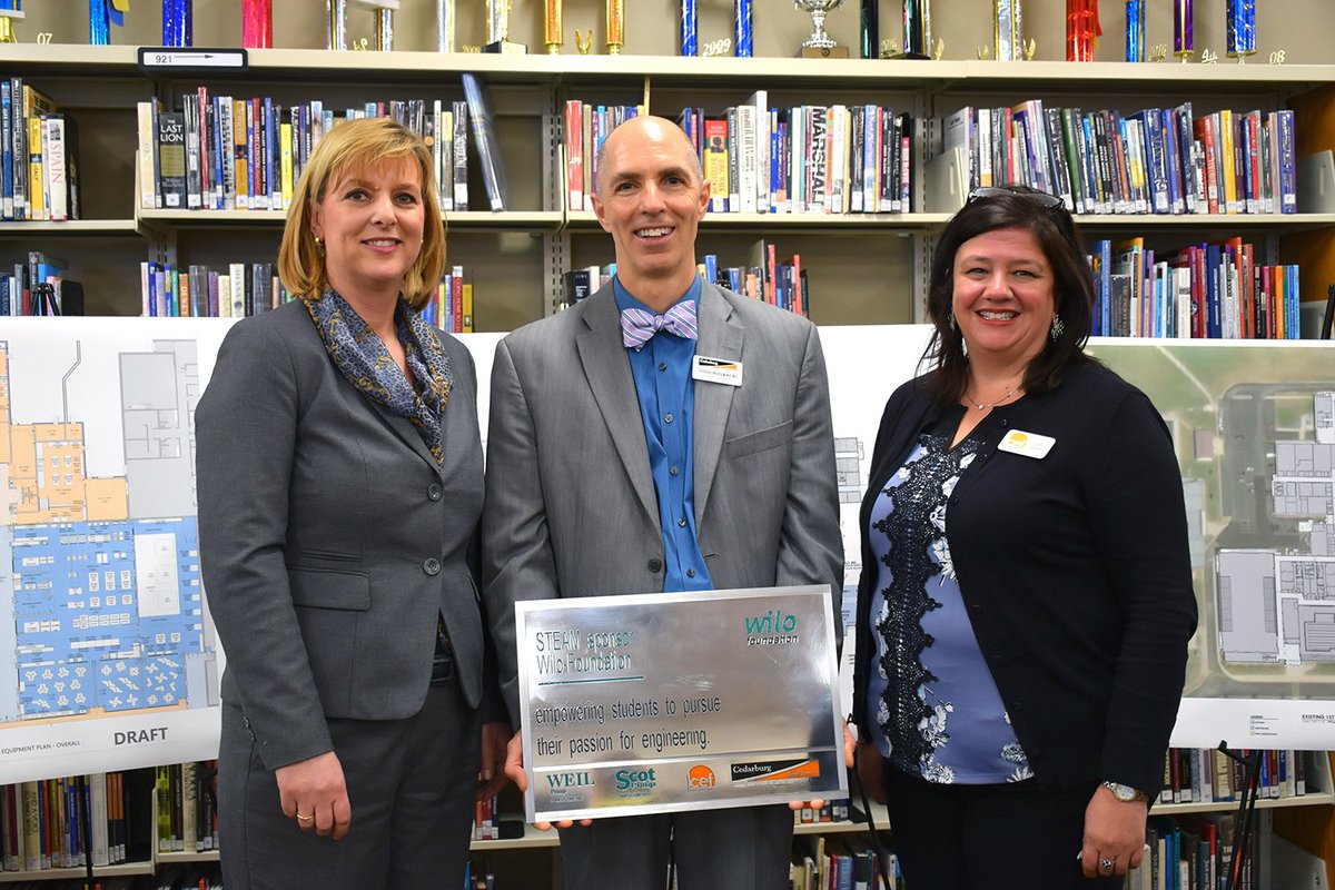 WILOUSALLC's tweet photo. Our brand family, Weil Pump and Scot Pump was proud to become a STEAM sponsor in Cedarburg’s School District (CSD) this spring through the Wilo-Foundation. Read more here: https://t.co/ichwjVOebu #onecompanythreegreatbrands #wilofoundation https://t.co/jpztYBS5V1