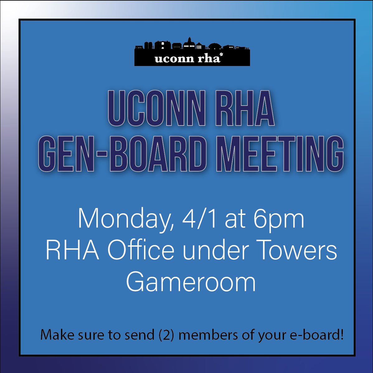 Reminder that there’s a gen-board meeting tonight at 6pm in the RHA office— see you there!
