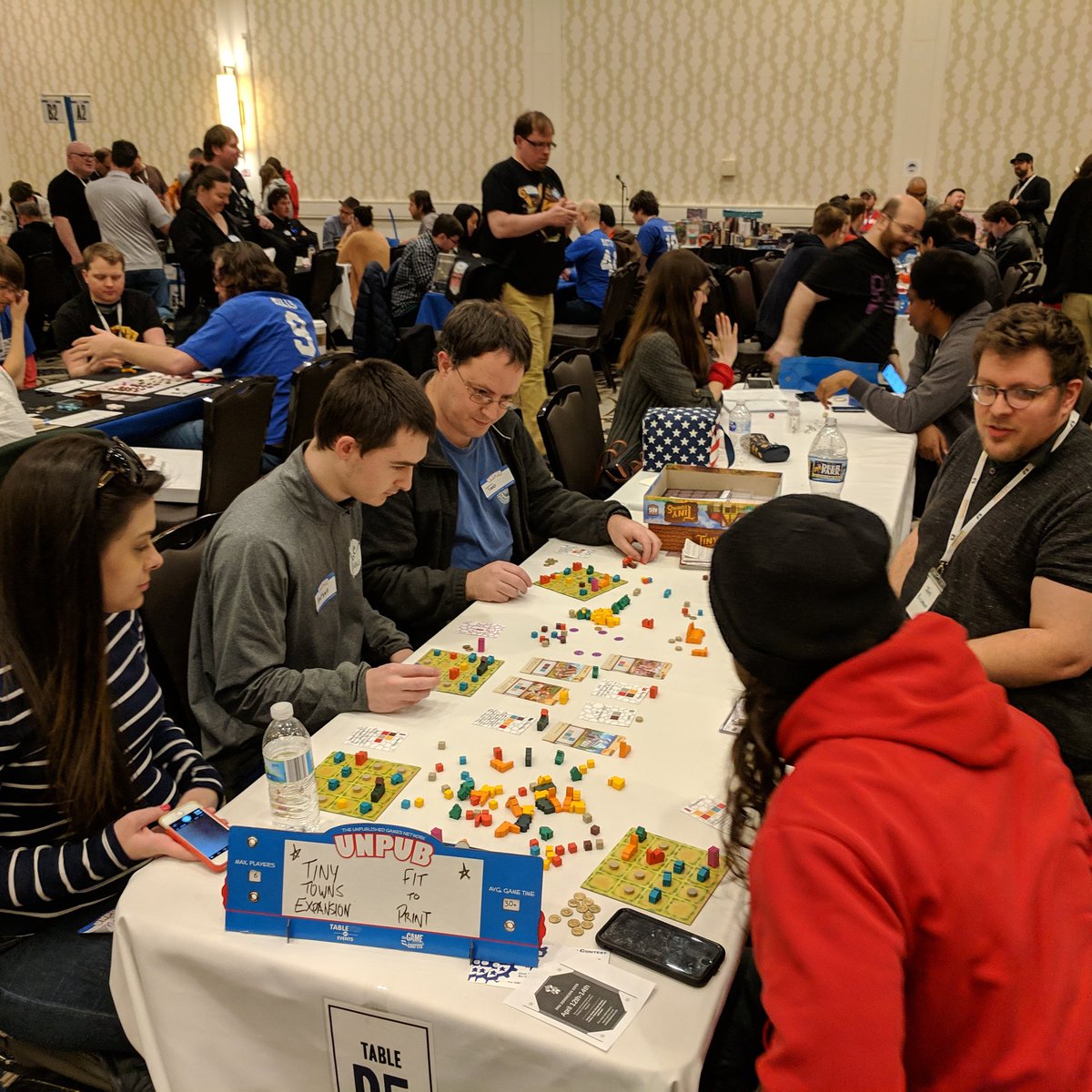 PeterLMcPherson's tweet photo. Here's a shot from that one time I remembered to take pictures of people playtesting my games at Unpub 9—got a ton of great feedback, both in person and through the feedback forms. Such a productive weekend! Thank you to everyone who stopped by to playtest 😁
#unpub9 https://t.co/BmxeRDxScF
