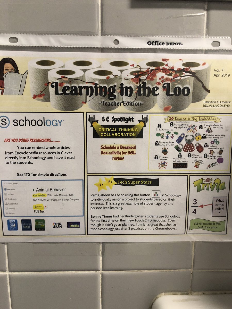 Franoinfirst's tweet photo. This months edition of “Learning in the Loo” is no joke! So grateful for coworkers like @smitherette that constantly being a smile to my face! @RosemontForest https://t.co/x0n5tzfoMx