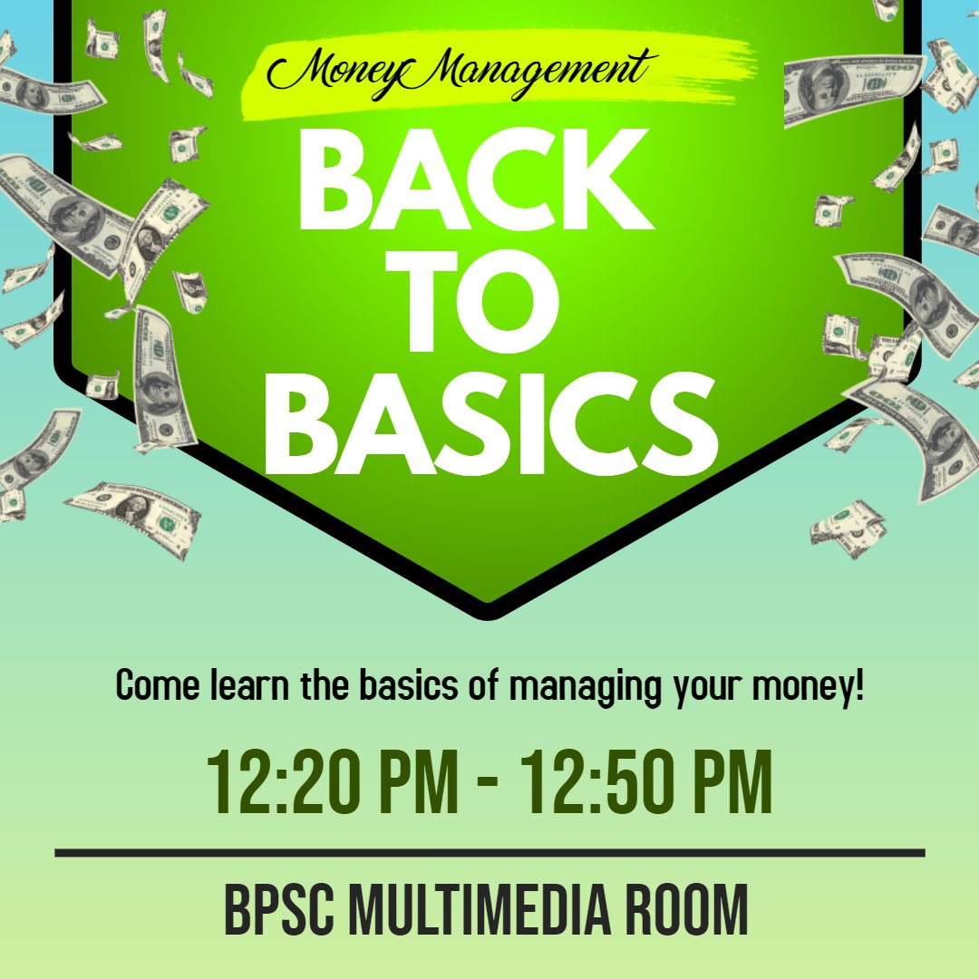 SFAFinancialAdv's tweet photo. TODAY!! Come learn the basics of money management! This is a great place to get started on your journey into adulthood!
#sfasu #mcsfa #msw19 #sfa19 #sfa20 #sfa21 #sfa22 #sfa23 https://t.co/FRyS9Vgdj0