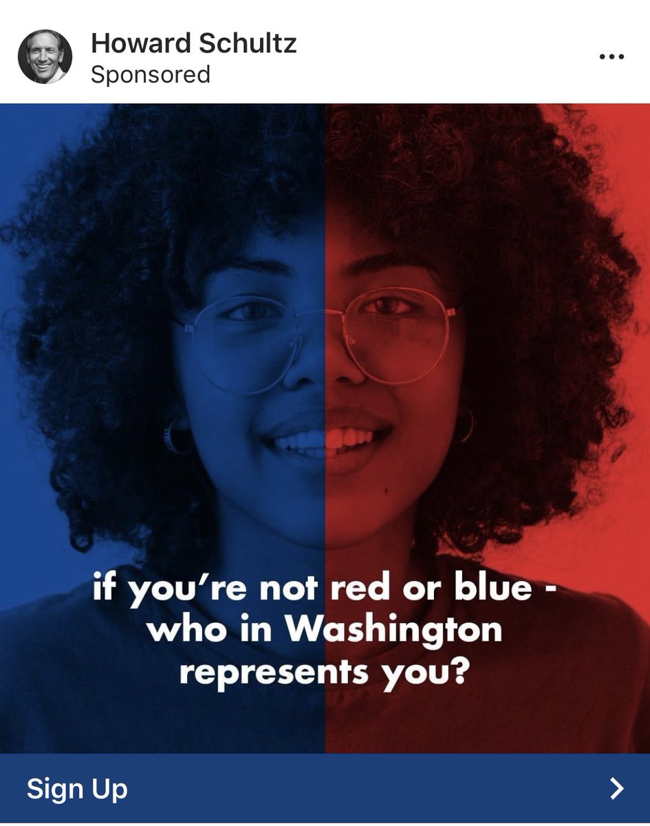 NationCrowd's tweet photo. @HowardSchultz we saw this ad on Instagram. It's what we've been saying all along. A lot of us don't fit the party mold and feel like no one is really representing us. https://t.co/Tm9WNJfzde