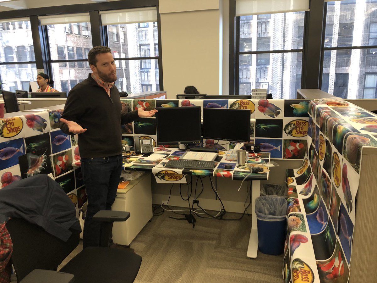 TCCstaff's tweet photo. Something's fishy here...although he is a @phish fan #AprilFoolsDay #officeprank #April1st https://t.co/UbtH4qSWqM