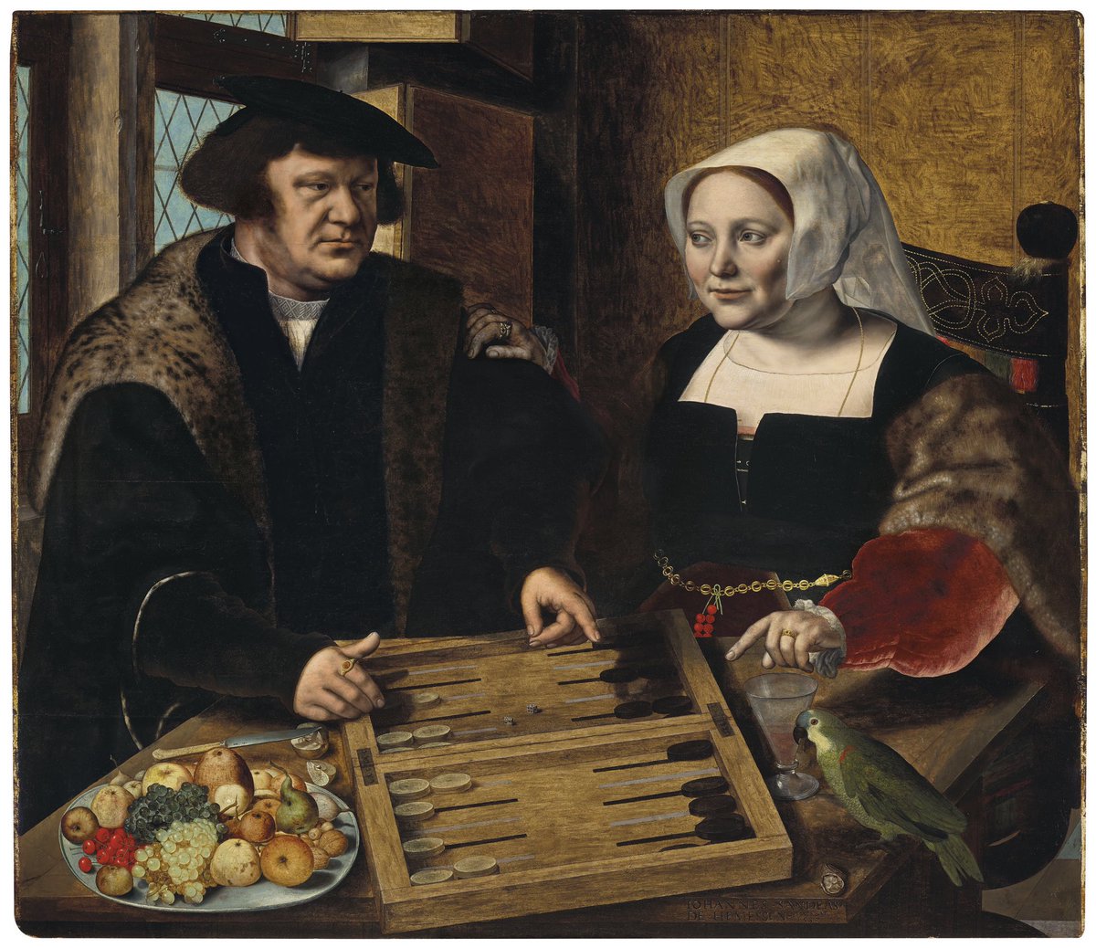 TudorAge1973's tweet photo. Double portrait of a husband and wife, half-length, seated at a table, playing tables
Jan Sanders van Hemessen
Due to be sold by Christies of New York, May 2019.
#Husband #Wife #Gaming #16thCentury #Antwerp #VanHemessen #JanSandersvanHemessen #Art #Painting https://t.co/cyOCH544jS