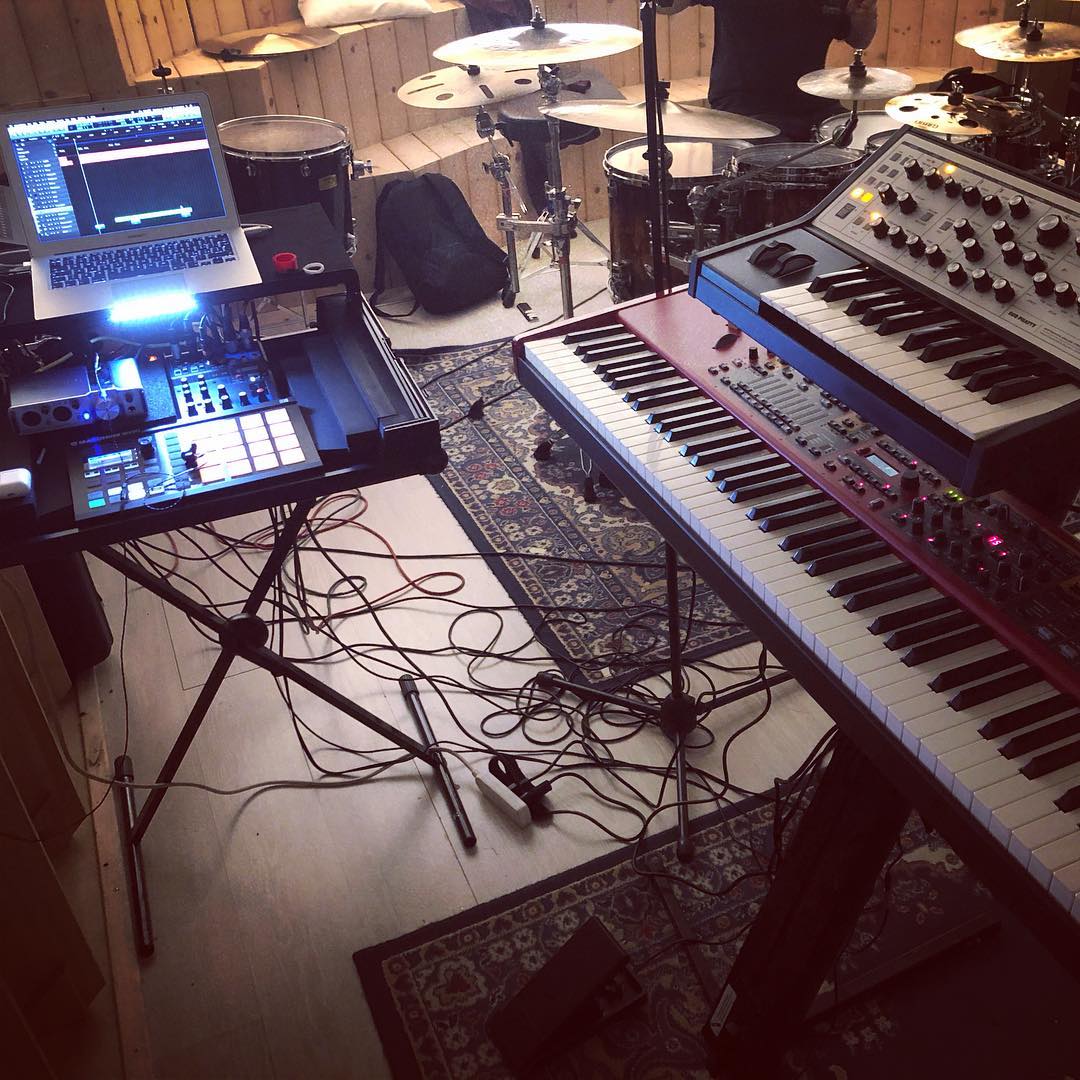Bless has a new setup for Hortus Animae #hortusanimae #metal #blackmetal  #live #studio #rehearsals #Nord #Clavia #Moog #phatty  #nativeinstruments #Maschine #magmacases #macbookair