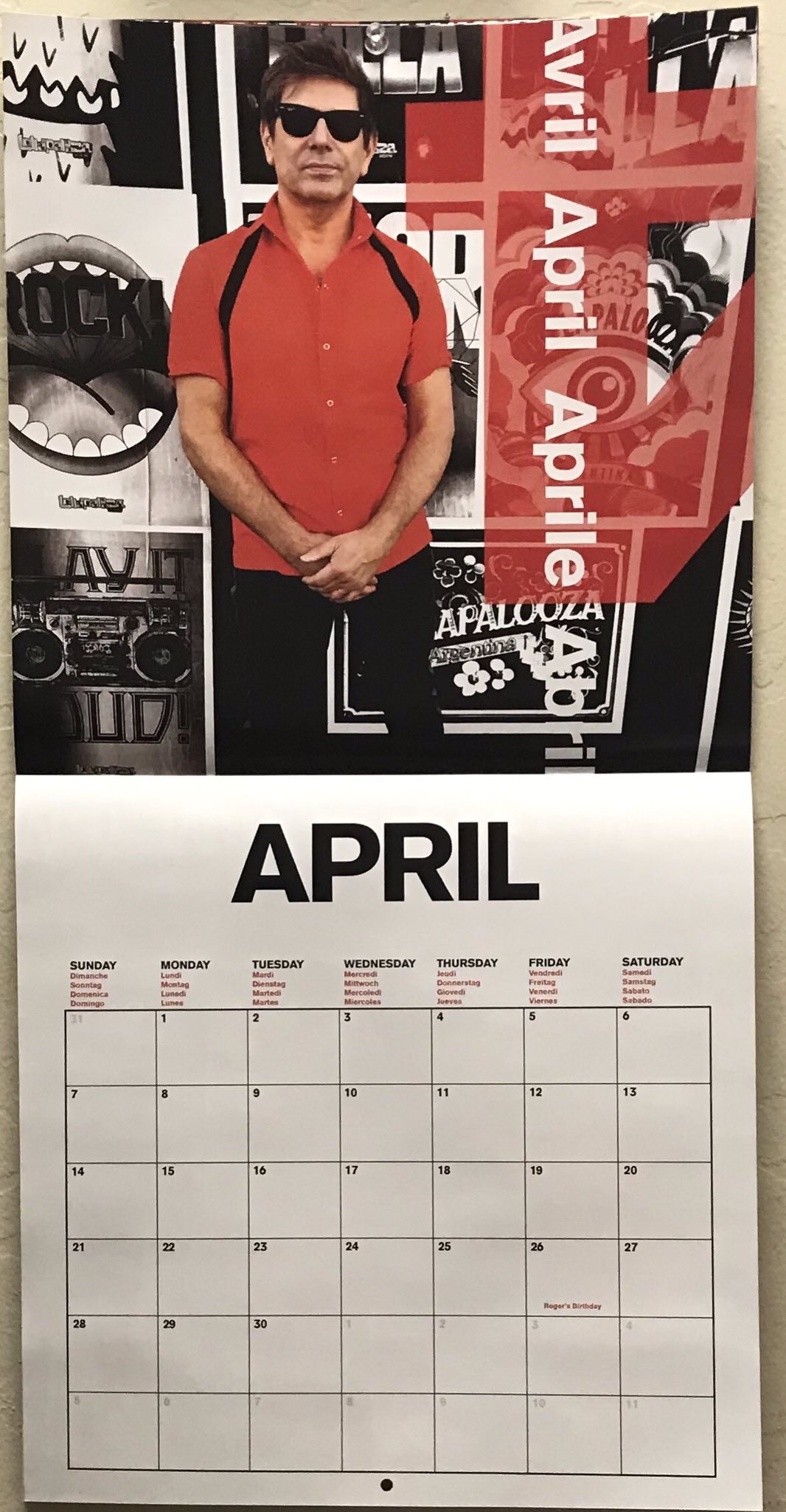 Duranduran 2019 calendar April feat ROGER TAYLOR!! Happy Bday on the 26th!!   