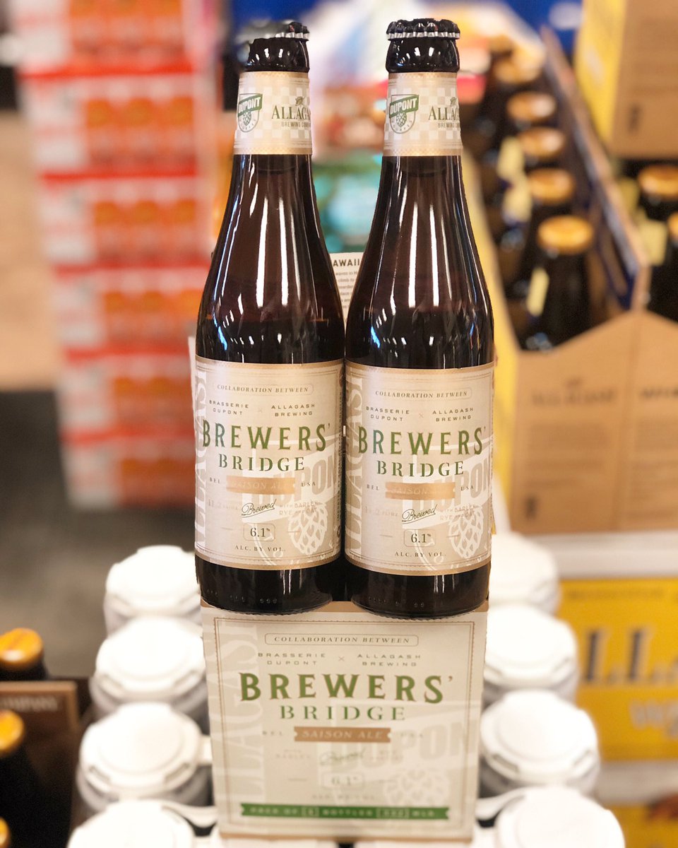 NEW!! From @allagashbrewing Brewers Bridge 4PK’s are here and ready to make their way into your fridge! Pick yours up today! 9AM-9PM ⏰ #cheers #shoplocal #buylocal #bootleggers #mainebrew #allagash #4pk