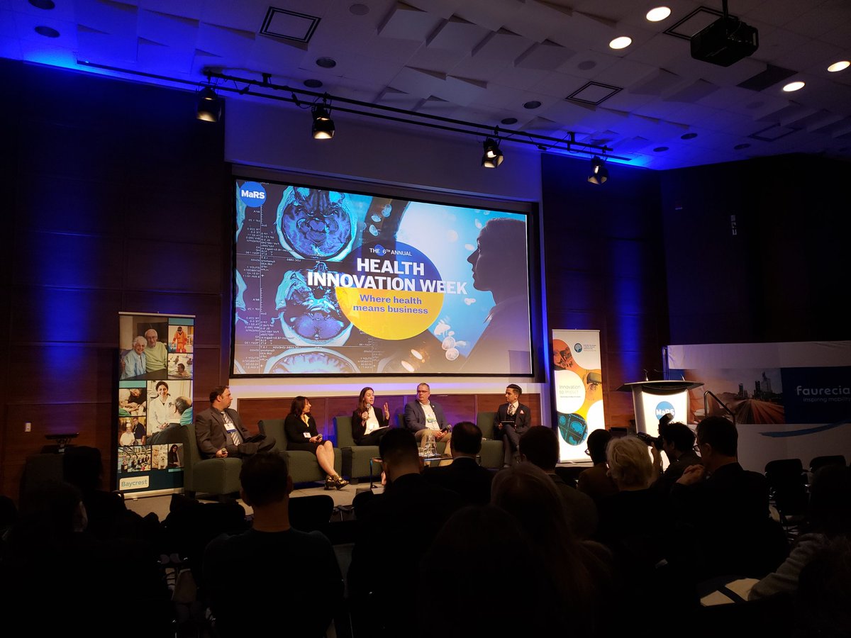 Strong fireside chat on how #innovation is addressing (or not) the trends in #aging at <a href="/MaRSDD/">MaRS</a> #HealthKickFocus courtesy of <a href="/VWadhawan_ERG/">Vijay Wadhawan</a> <a href="/alexis__wise/">Alexis Wise</a> @Revera_Inc <a href="/EnvironicsMR/">Environics Research</a> <a href="/Faurecia/">faurecia tomika</a> <a href="/sidewalklabs/">Sidewalk Labs</a> <a href="/Baycrest/">Baycrest</a> #HealthInnovation