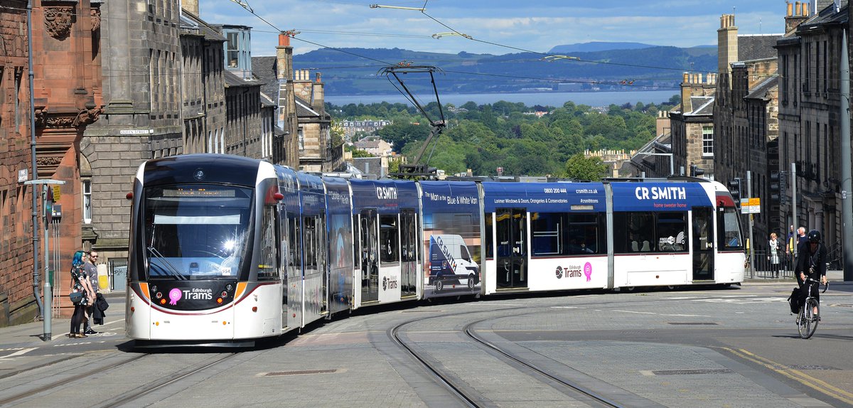 For our LRT vehicle, I am going to use the vehicle used by  @EdinburghTrams: the CAF Urbos 3.It follows a fairly common design and is easily capable of dealing with narrow/steep streets.