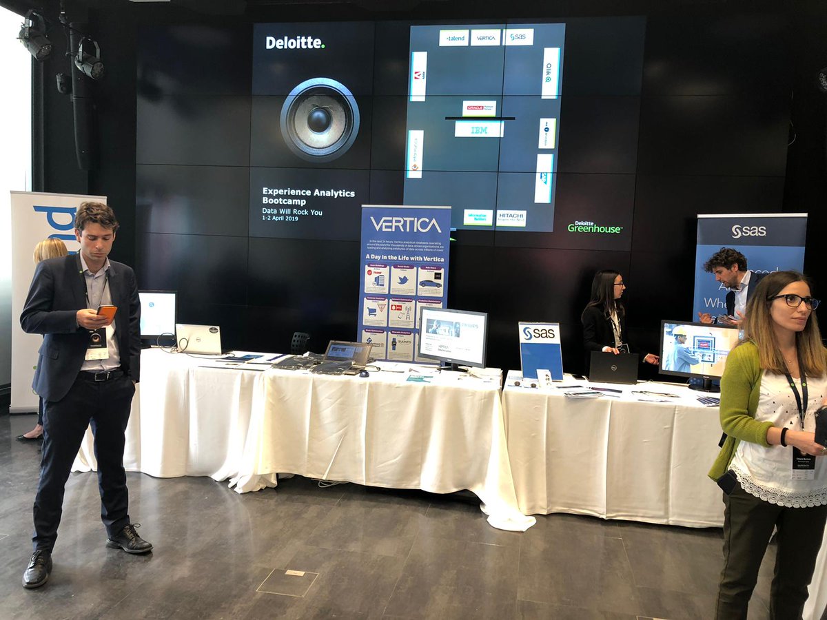 DeloitteItalia's tweet photo. Vendors Area dell'Experience Analytics Bootcamp 2019 nella #greenhouseitaly con @Adobe, @googlecloud, @IBM, @Informatica, @SAP, @qlik, @HitachiGlobal, @Oracle, @SASitaly, @Talend, @VerticaBigData, @infobldrs, @myinvenio. #DeloitteItaly #ExperienceAnalyticsBootcamp19 #EAB19 https://t.co/GXlNml4Qmr