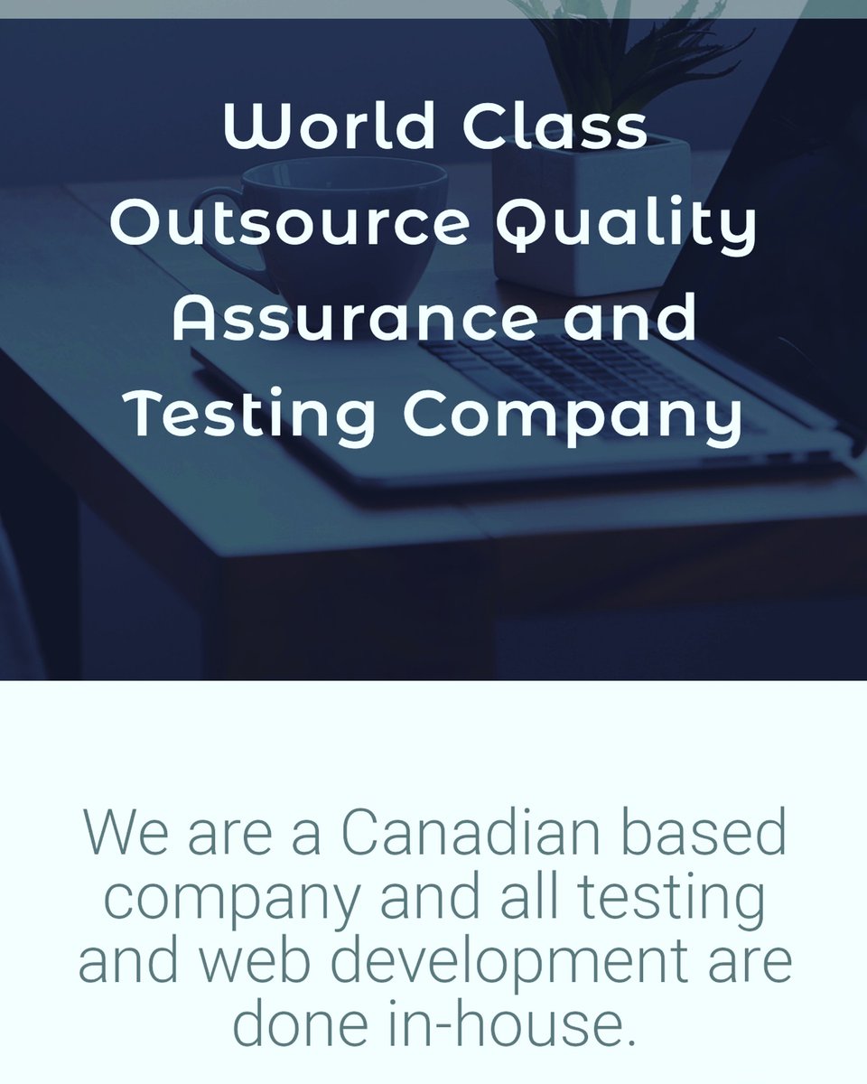 WhizzTesting's tweet image. We are #softwaretesting #company. Contact us for all your QA/Testing needs and #webdesign @whizztesting 
#testing #mobileapp #mobiletesting #website #webdesign #coding #ecommerce #tech #smallbusiness #ottawabusiness #Ottawa #Canada #toronto #montreal #vancouver #Edmonton