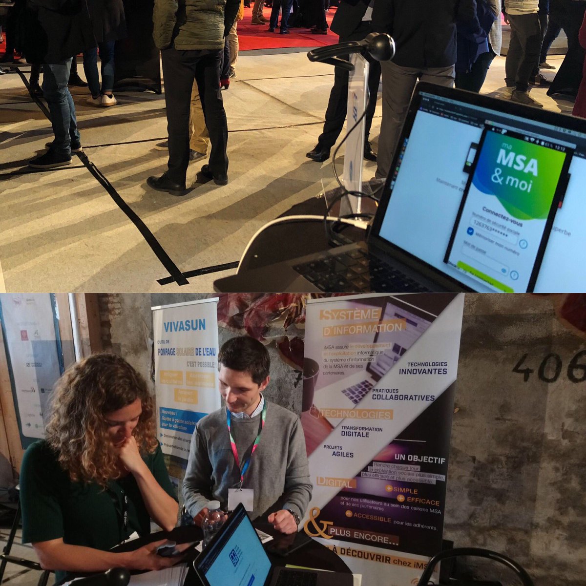 ypuget31's tweet photo. La démarche d’appropriation et de découverte de Ma MSA & Moi continue au #FA2D de #iMSA by @msa_actu, un accueil de qualité de @La_Melee, de @Cdeseine et des visiteurs et adhérents au top ! #innovation #ux #futur #usercentric https://t.co/6YH204WZLV