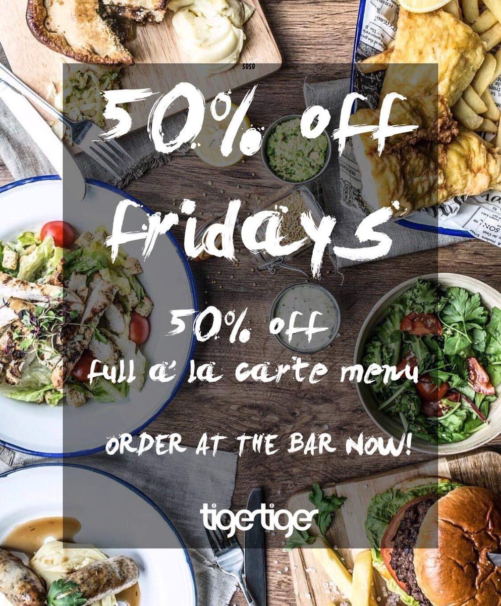 50% off our La Carte menu this Friday when pre booked!! Message us now!
.
.
.
#TigerTiger #Manchester #Weekend #Party #Thursday #Basic #Friday #Growl #Saturday #Enclosure #Booths #Party #Friends #VIP #Drinks #Dancing #HandsUp #DanceFloor #Out #OutOut #Partying