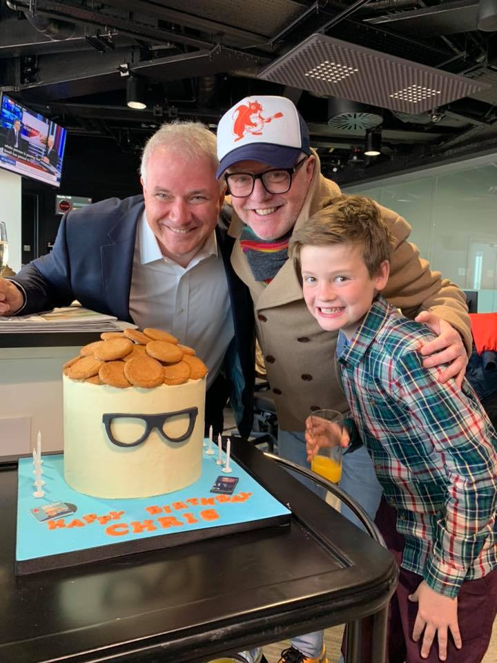 VirginRadioUK's tweet photo. Happy Birthday Christoff!

He loved his cake from @CakesByRachel, and the pineapple ice bucket from @VassosA 

Listen back to this morning's show here: https://t.co/1kSE6cE7Ml https://t.co/SqEbYHezz1