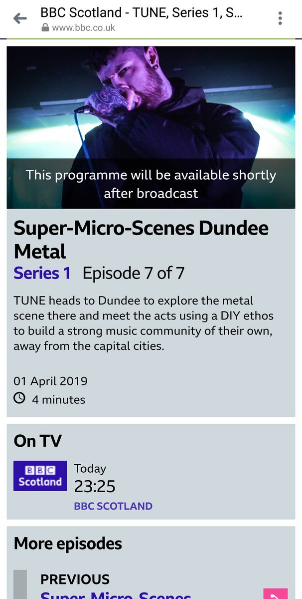 💥💥💥Tonight people!!!💥💥💥
We are very happy to announce that we will be on the new BBC Scotland Channel as part of their new show Tune! 
Tonight at 11.25pm!!!
Tune in! 🤘☠🤘
