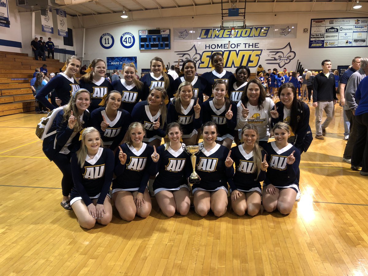 AUCheer's tweet image. AU cheer tryouts are this Sunday 10-1 at north campus!!! Come tryout for the team and join your 2018 and 2019 national grand champions on their quest for number 3! 💙💛 any questions please reach out!!