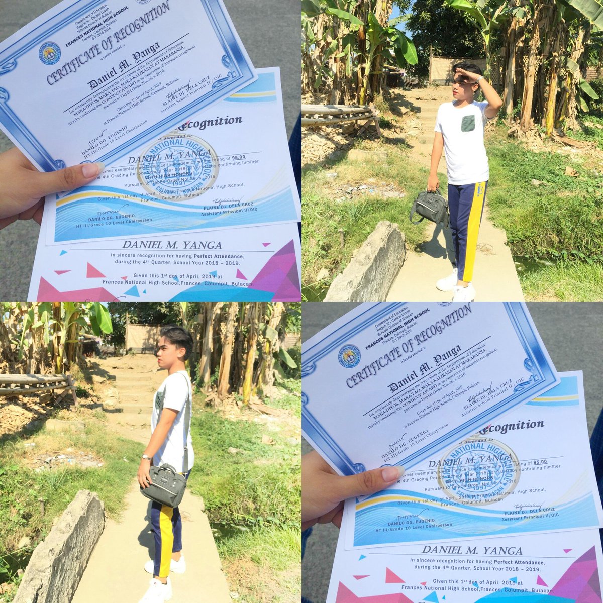 Daniyanga's tweet photo. For those hoes thinking that i'm just cute hahahahahaha.#WithHighHonors
#conductawardee #PerfectAttendance https://t.co/1wBxjmiVTR