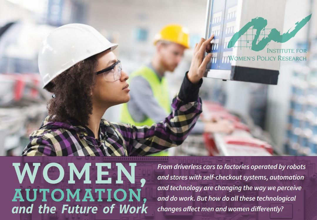 AU_PGAE's tweet image. Any discussion on #technology &amp;amp; the future of work must include #GenderAnalysis. In this report, @IWPResearch takes the lead in presenting a comprehensive picture of what we know – and what we don’t – about how the future of work will affect women workers bit.ly/2V5L1pA