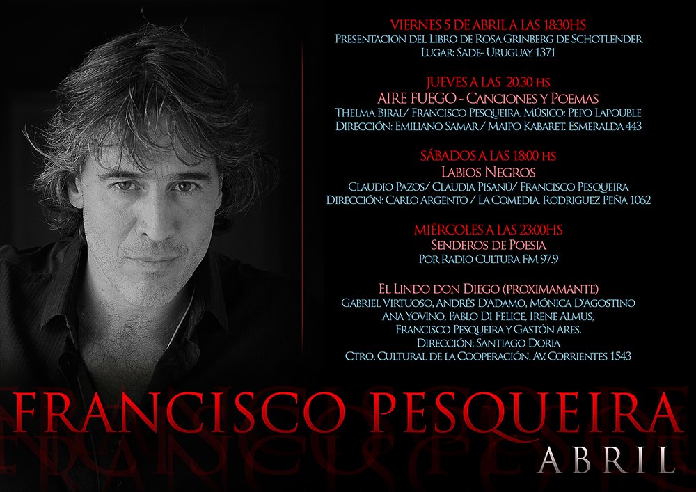 Arrancamos abril a pleno teatro, poesia, radio y próximos estrenos